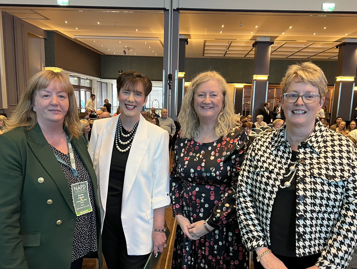 Directors of @ecGalway @limerickedcentr @CentreCarrick delighted to chat to @NormaFoleyTD1 this morning @NAPD_IE conference. She thanked Education Centres for their very valuable work supporting schools & supporting the work of the Dept of Education @Education_Ire @ESCItweets