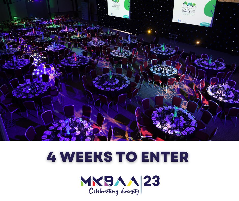 Entries for #MKBAA2023 close on 18th November - so you have exactly 4 weeks to get online and get your entry in. Choose from 14 different categories, any organisation with an MK postcode can enter. Pls RT.

Enter online today: mkbaa.co.uk/award-categori…