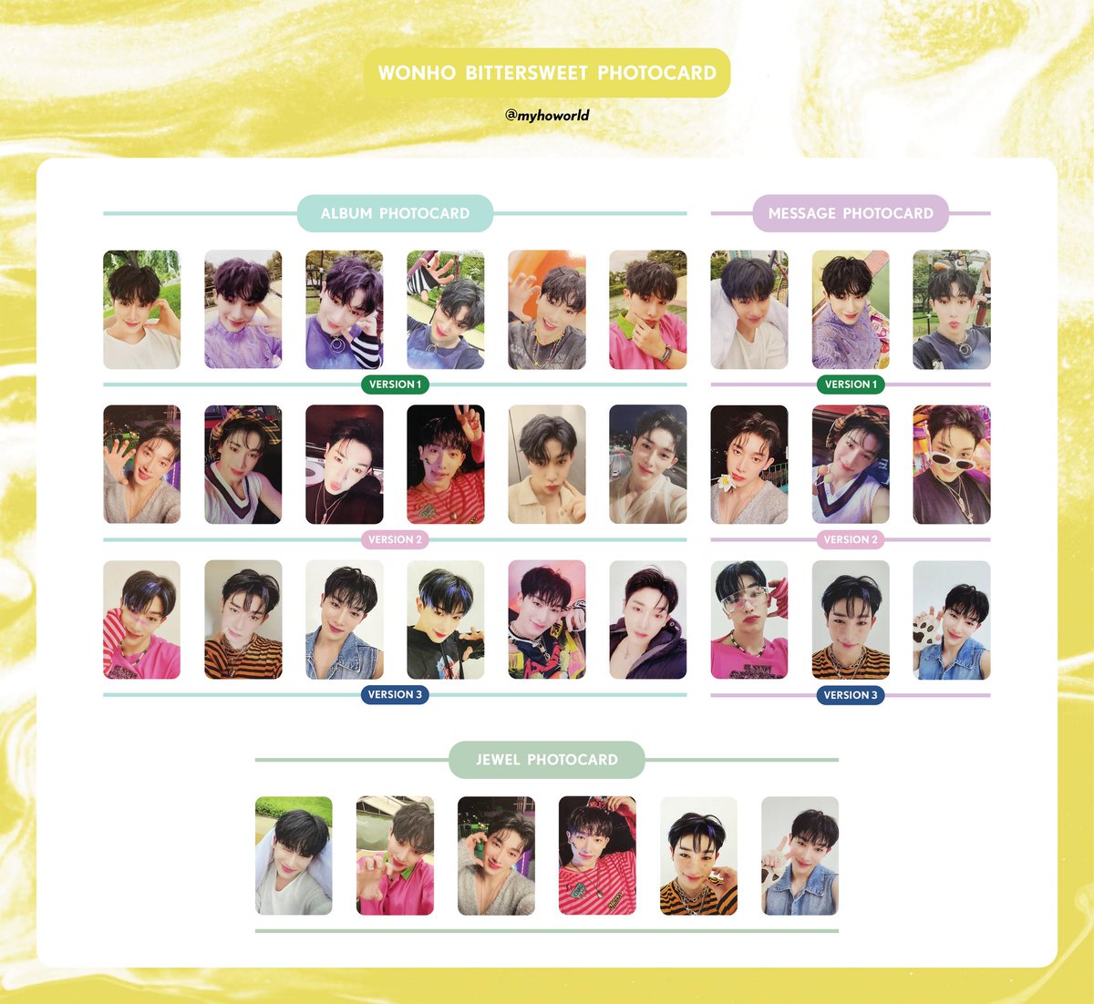 WONHO BITTERSWEET PHOTOCARD TEMPLATE 원호 비터스위트 포카 리스트