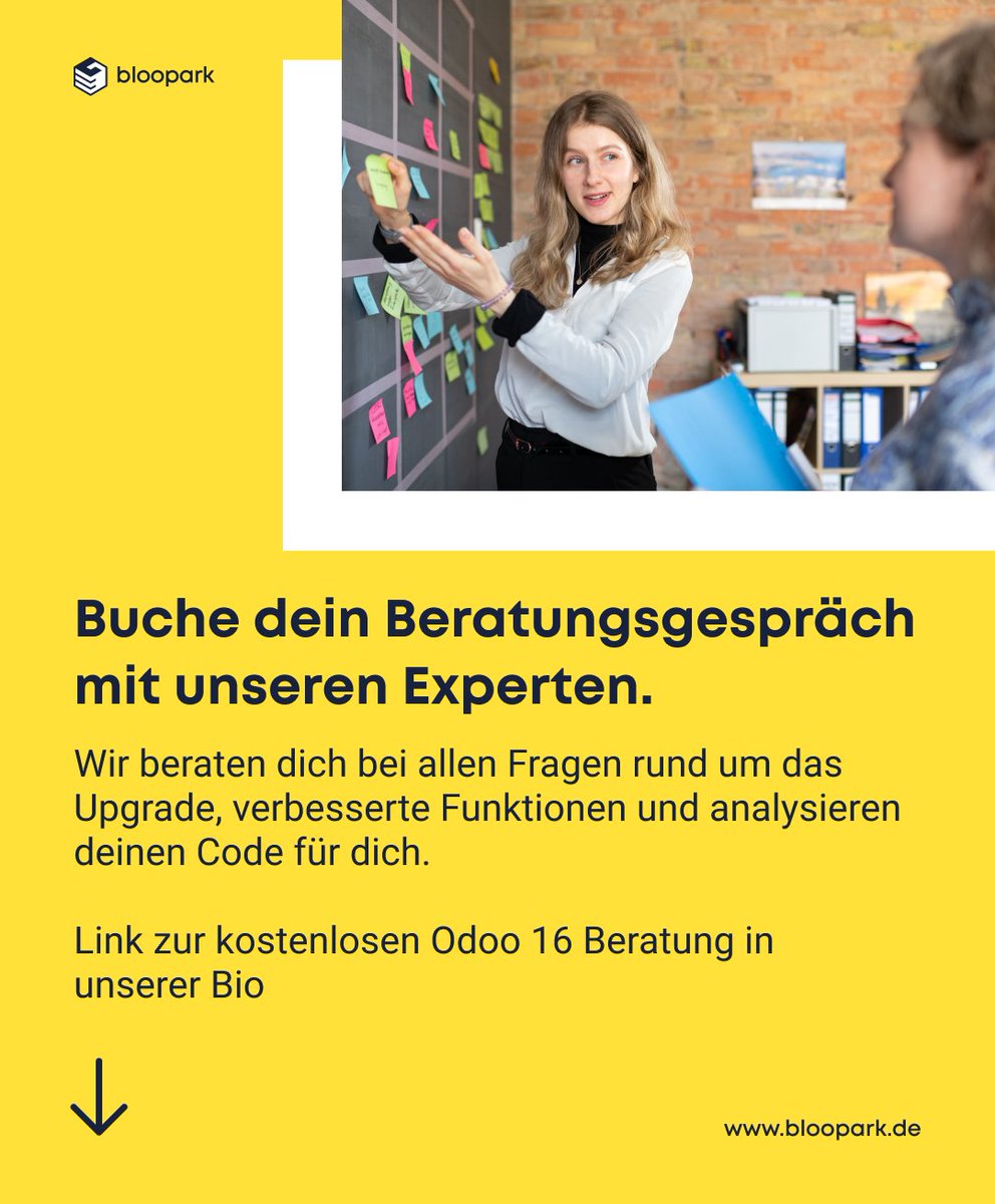 bloopark's tweet photo. ➡️ Du möchtest die neuesten Funktionen in Erfahrung bringen und herausfinden, ob sich ein Upgrade auf Version 16 lohnt?
Buche dein Beratungsgespräch mit unseren Experten unter https://t.co/OwUjVx7jOY
#odoo16 #odooupgrade #odooberatung #softwareconsultation #openupgrade https://t.co/Rkhv01J0N0