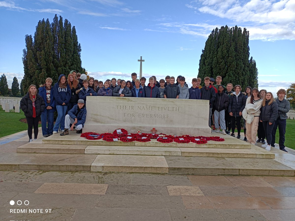 RCSixthForm's tweet photo. Battlefields trip morning day 2 - Essex Farm, Langemarck and Tyne Cot cemeteries. Thoughtful conversations and reflections. #empathy @RendcombCollege https://t.co/n9D1uE6hDF