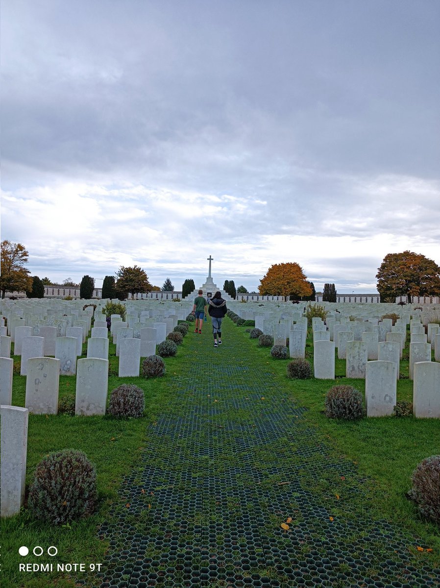 RCSixthForm's tweet photo. Battlefields trip morning day 2 - Essex Farm, Langemarck and Tyne Cot cemeteries. Thoughtful conversations and reflections. #empathy @RendcombCollege https://t.co/n9D1uE6hDF