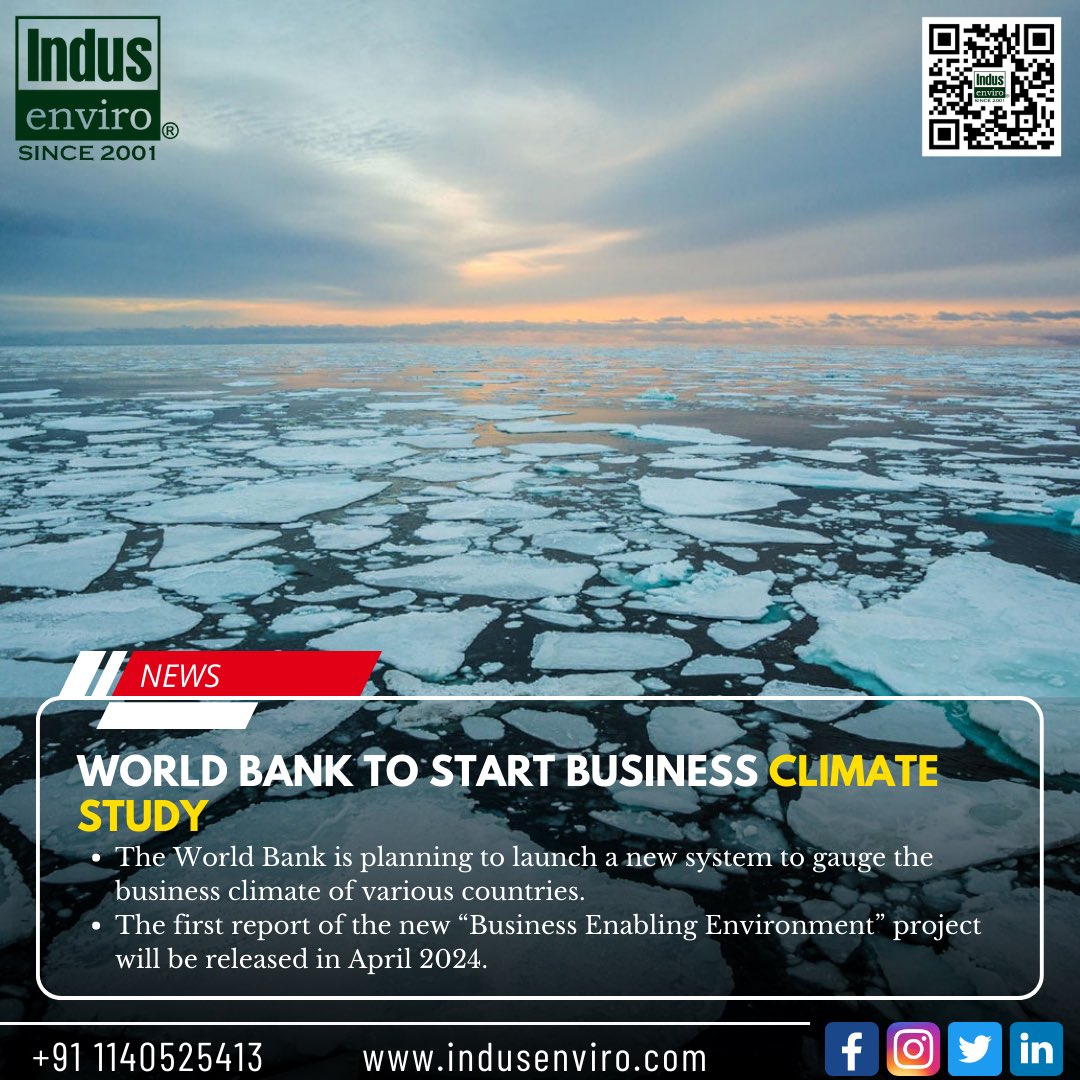 INDUSEnviro's tweet photo. World Bank to Start Business Climate Study
Read More : https://t.co/DSsPn6woce
Contact Us- https://t.co/Ue5dp70LAu
#WorldBank #ClimateChange #ClimateStudy #ehs #indusenviro #envirotrends https://t.co/y8TupPWa7X