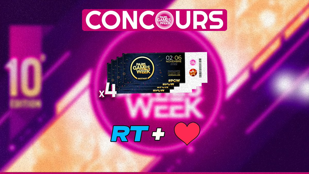 TeamWorldFriend's tweet image. 🎁 CONCOURS 🎁

Tentez de remporter des places pour la #PGW2022 !

4 gagnants seront choisis et gagneront chacun 1 place pour le jour de leur choix ! 🏁

Pour participer :
RT🔁+ Fav ❤️ ce tweet

Tirage au sort ce Dimanche 23 Octobre (18h), bonne chance 🍀