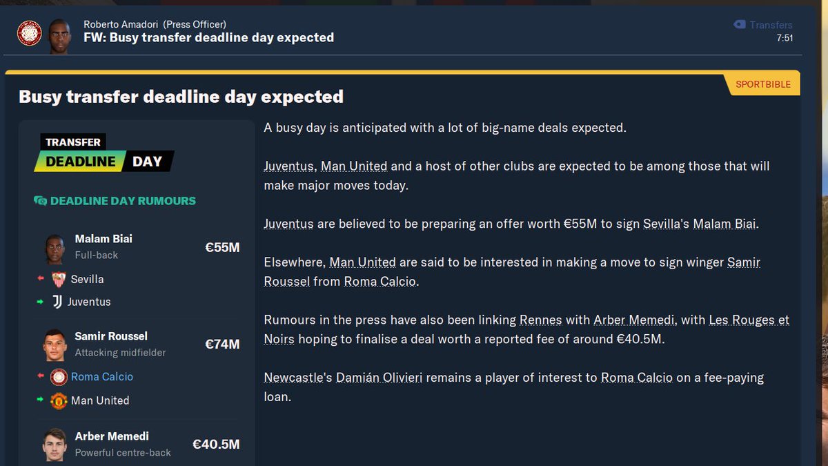 CharooFM's tweet photo. Winter tranfser is βοΈ and we are still first place on wage budget in Serie A..
@FootballManager #FM22 #footballmanager #Footballmanager22 https://t.co/m4cbKKE2Fu