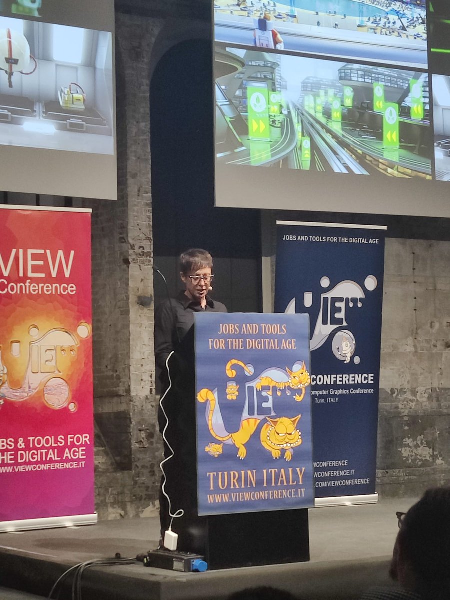 ericachiesa's tweet photo. It's @dafeinberg's turn here in Binario 3 at @OgrTorino for @ViewConference! She's #VFX supervisor at @Pixar #animation, so big professionist to learn from on How to Craft Unique Worlds by colors, shapes and spaces🔦 https://t.co/7ZyLzZA2Qr