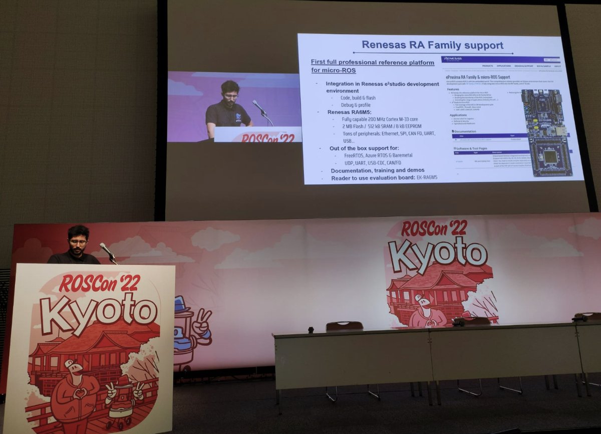 vulcanexus's tweet image. 📅 Today at #ROSCon22 we had the opportunity to listen to our engineers: Pablo Garrido delivered a brilliant lightning talk about Humble release and Renesas support. Raúl Sánchez-Mateos´ majestic talk was about #DDSRouter, a #ROS2 WAN communication enabler.
#microROS #Vulcanexus