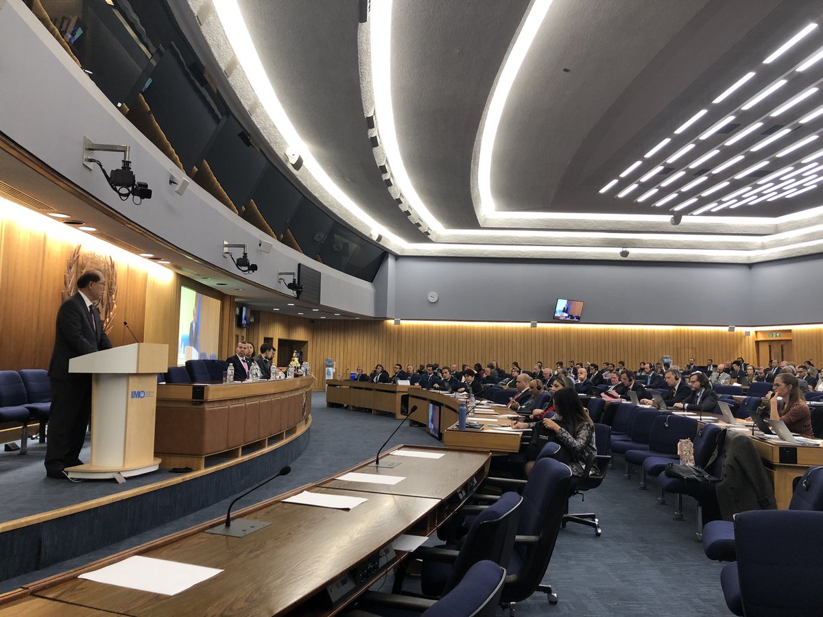 IMOHQ's tweet photo. “Decarbonizing international shipping is a priority issue for IMO and we are all committed to act together in achieving the highest possible ambition.” Said IMO SG at the IMO symposium on alternative low-and zero-carbon fuels for shipping. #IMOfutureFuels https://t.co/eZ9HusrWSr https://t.co/qoBjlfSRhd
