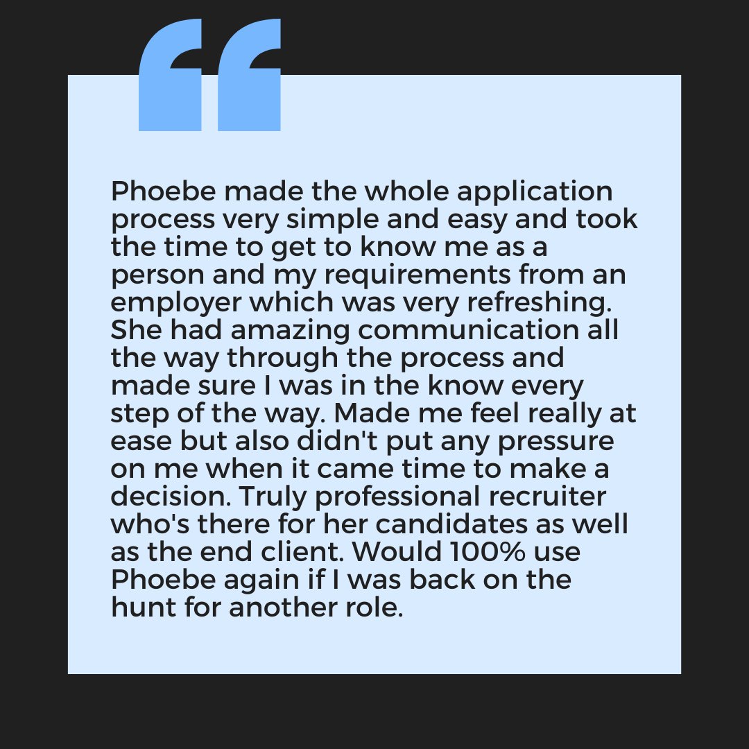 tact_it's tweet image. A fantastic review for phoebebramwell from a candidate she recently placed, amazing work as always Pheebs 👏🏻

#TactIT #MakingTheConnection #DevLaunchPad #TeamTact #TechForGood #DigitalRecruitment #ITRecruitment #Testimonial