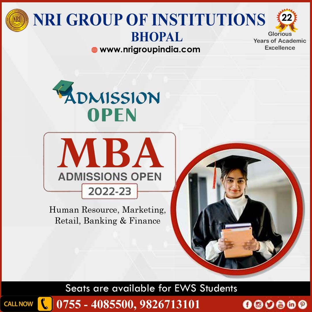 📢 Let's #ThinkBig, #StudyMBA
📚 #AdmissionsOpen (2022-23)
🎯 Your Tomorrow Is Here Today
👉Join #NRIGroup of Institutions
💻 nrigroupindia.com
☎️ 𝟬𝟳𝟱𝟱 - 𝟒𝟎𝟖𝟓𝟓𝟎𝟎

#BestManagementCollege #ManagementCollege #Management #HigherEducation #Education #Bhopal