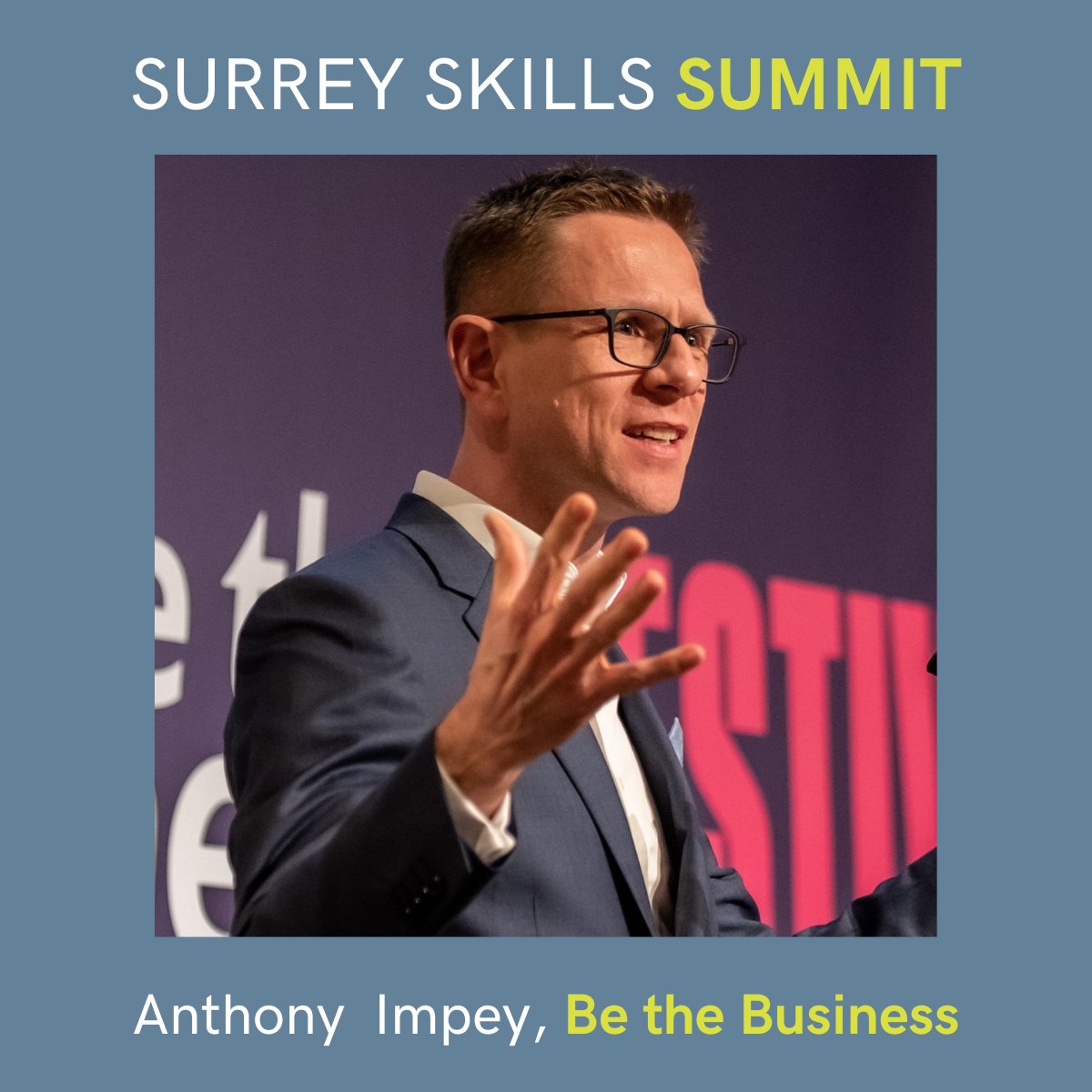 We’re delighted to announce that @Impmister, CEO of @bethebusiness will be delivering the keynote address at this year's #SurreySkillsSummit 🙌