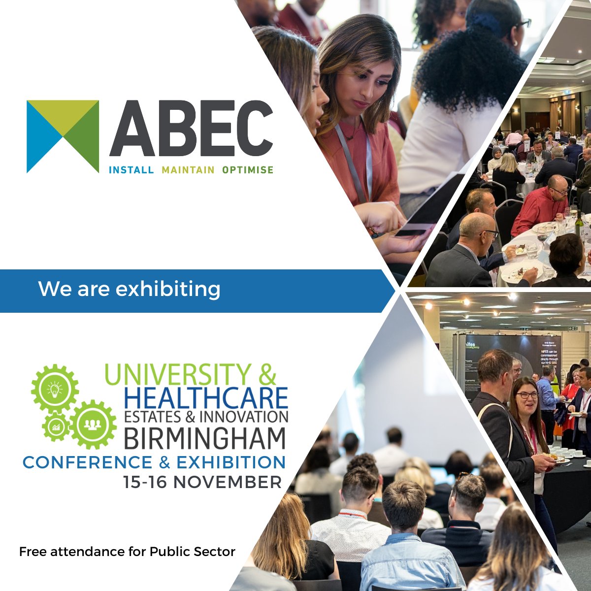 ABEC_UK's tweet photo. ABEC is delighted to be exhibiting at the @UHEI_UHEI Conference & Exhibition 2022 in Solihull, Birmingham on the 15 & 16 November. Please come at visit our stand! #UHEI #highereducation #healthcare #nhs #estates #facilities https://t.co/FTOuTxxQ67