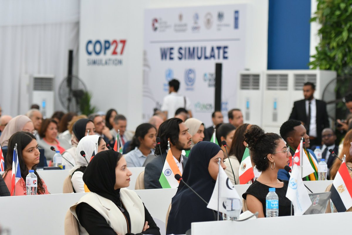 bue_official's tweet photo. Mr. @AFracassetti, Resident @UNDP Representative in Egypt, delivers a speech at our youth-led #ClimateAction initiative - the #COP27Simulation. 

Thank you for all the outstanding support, and we look forward to seeing you again on our campus! @UNDPEgypt @COP27P @hlcchampions https://t.co/FMKPrSWmf6