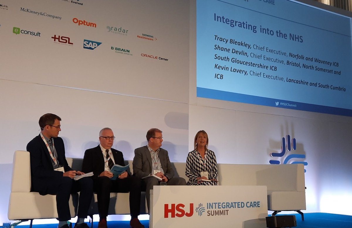 Interesting to hear Chief Executive of Bristol N.Som & S.Glo ICB speak of how #health & #socialcare works in N.Ireland and how that can be recreated in the south west of England. We need to listen to the voices of 3 groups: population, partners and data #HSJICSummit @HSJnews #NHS