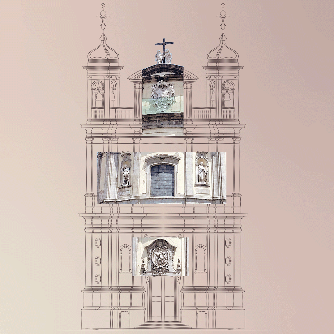 Su fachada es única en Madrid. Se pliega en movimientos cóncavos y convexos, donde sobresalen dos originales torrecillas con chapiteles bulbosos, que alojan las campanas, creando una original estampa reconocible desde muchos puntos de la ciudad. 🌆

linktr.ee/basilicasanmig…