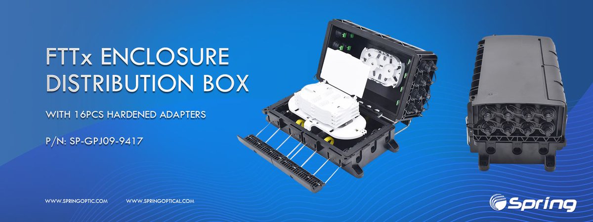 JennyFiber's tweet photo. SP-GPJ09-9417 Outdoor Fiber Optic Splice Enclosure with 16pcs Hardened Adapters. If there is any projects requst such enclosure please PM me, thanks
#MST #MST_box #Multiport_service_terminal #optitap #optitap_box #OptiSheath #MultiPort_Terminal #Optitip #optitap_adapter #FTTP #5G https://t.co/yCjnbkJBvB