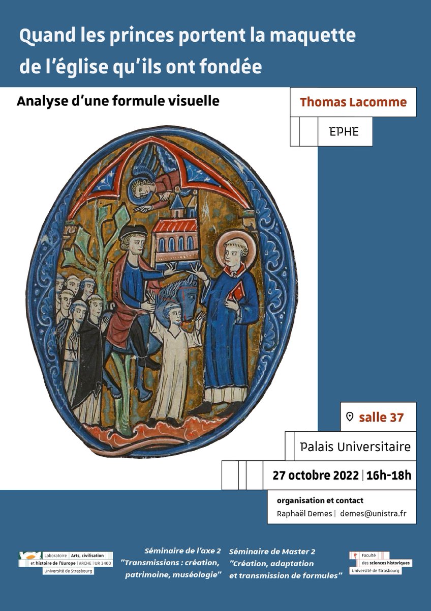 La semaine prochaine (27/10/22), j'aurai le plaisir d'accueillir Thomas Lacomme <a href="/EPHE_PSL/">École Pratique des Hautes Études - PSL</a> lors d'un séminaire organisé à <a href="/unistra/">-</a> <a href="/arche_unistra/">ARCHE | UMR3400 🦋</a> sur la notion de "formule" au Moyen Âge. Venez nombreux !