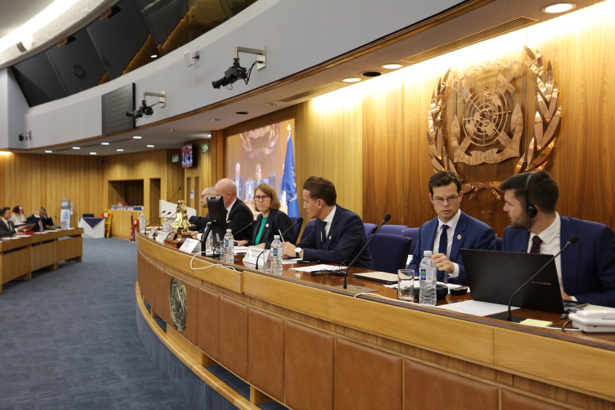 IMOHQ's tweet photo. "There are many commitments to put shipping in line to meet the Paris Agreement 1.5 degrees pathway. We do need zero emissions vessels & we need the land side availability & infrastructure. These need bold actions." said Climate Champion, Katharine Palmer @UNFCCC #IMOFutureFuels https://t.co/4ysYuoznZL