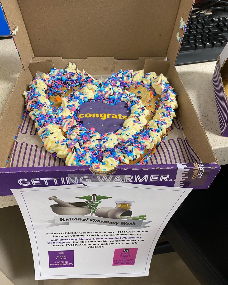 A huge thank you to our cardiovascular ICU team for celebrating #pharmacyweek &amp; recognizing the hard work our awesome pharmacist put in each day! #pharmacystrong