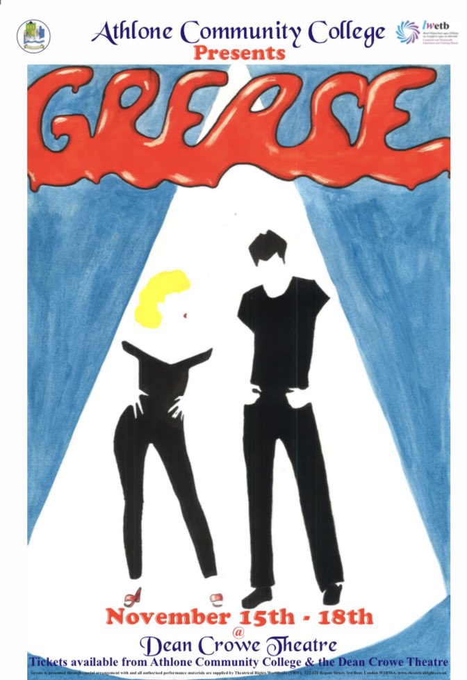 ccathlone's tweet photo. Fenja Weigel was the winner of our school poster competition. Her Grease drawing will now be the showcase poster for our upcoming musical. Really well done Fenja 😎 https://t.co/aGjSUAfF4A