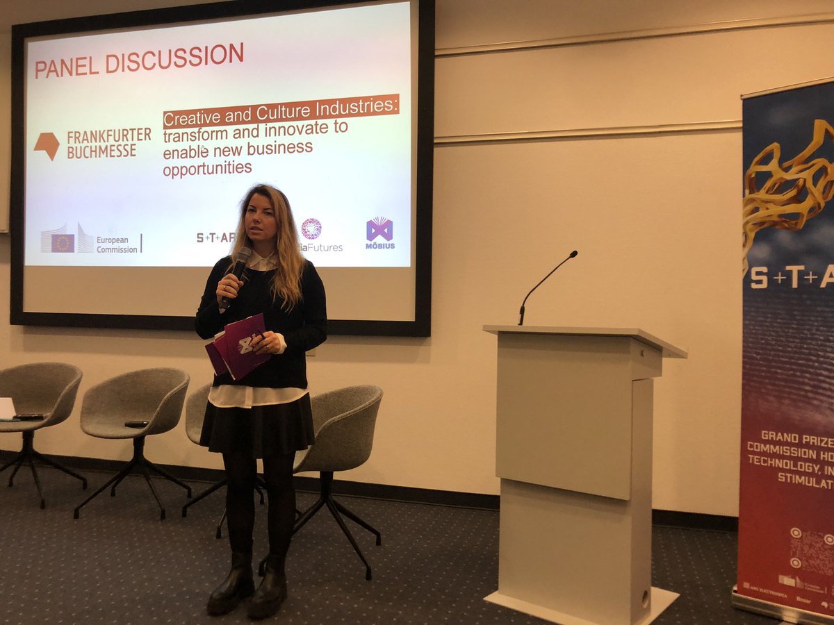 T6Ecosystems's tweet photo. Opening panel on innovation in the Creative & Culture Industries to enable business opportunities! @STARTSEU @MediaFuturesEU @Book_Fair @simonaderosa2 #mobiusproject https://t.co/ouAvwcrijR