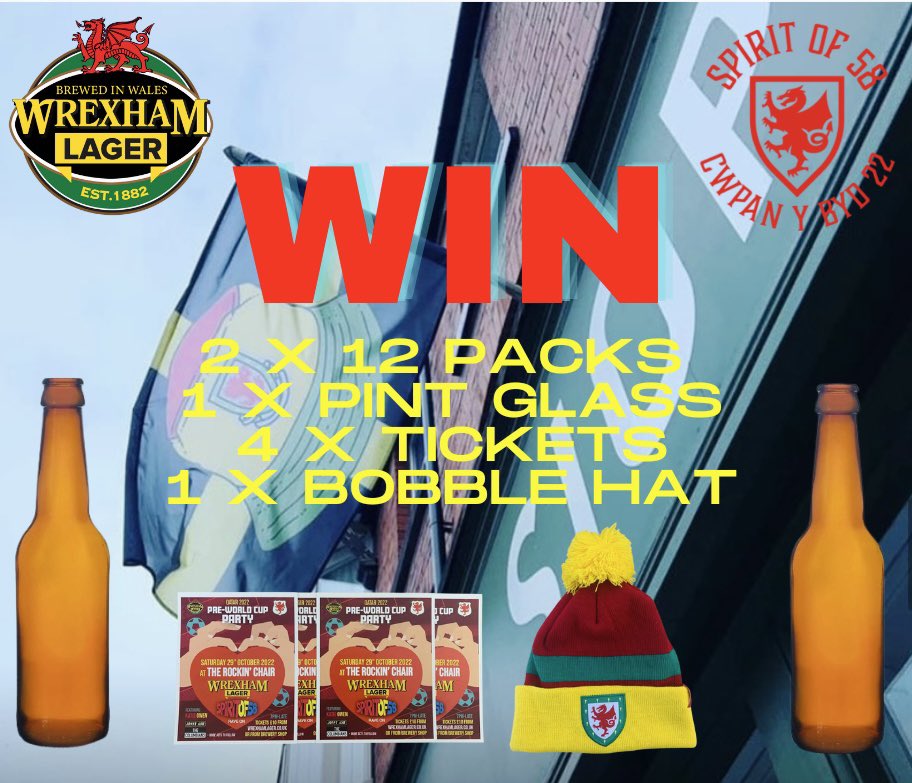 Wrexham Lager (@wxm_lager) on Twitter photo WORLD CUP ๐๐๐๐๐๐๐๐! ๐๐๐ด๓ ง๓ ข๓ ท๓ ฌ๓ ณ๓ ฟ
Itโs just one month until the World Cup & one week until we reveal the beer to go with it at our ๐๐ซ๐ ๐๐จ๐ซ๐ฅ๐ ๐๐ฎ๐ฉ ๐๐๐ซ๐ญ๐ฒ!
To win goods, tickets & NEW bottled lager:
๐ด๓ ง๓ ข๓ ท๓ ฌ๓ ณ๓ ฟ ๐๐ข๐ค๐ & ๐๐๐ญ๐ฐ๐๐๐ญ this Tweet
Winner announced Monday! WORLD CUP ๐๐๐๐๐๐๐๐! ๐๐๐ด๓ ง๓ ข๓ ท๓ ฌ๓ ณ๓ ฟ
Itโs just one month until the World Cup & one week until we reveal the beer to go with it at our ๐๐ซ๐ ๐๐จ๐ซ๐ฅ๐ ๐๐ฎ๐ฉ ๐๐๐ซ๐ญ๐ฒ!
To win goods, tickets & NEW bottled lager:
๐ด๓ ง๓ ข๓ ท๓ ฌ๓ ณ๓ ฟ ๐๐ข๐ค๐ & ๐๐๐ญ๐ฐ๐๐๐ญ this Tweet
Winner announced Monday!
