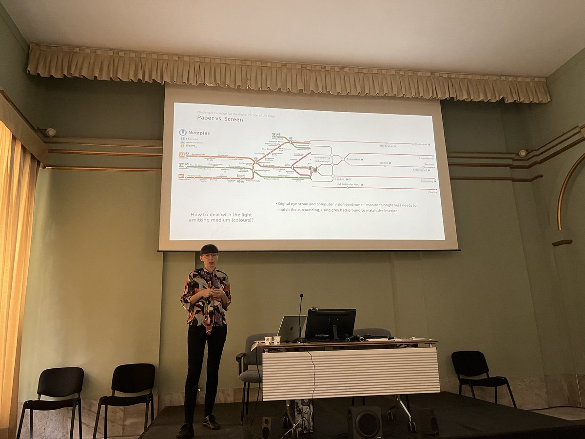 transitmapsympo's tweet photo. Amazing presentation by @indicate_ddv about changes coming to Vienna. Bravo! https://t.co/E2eMjaYxW0