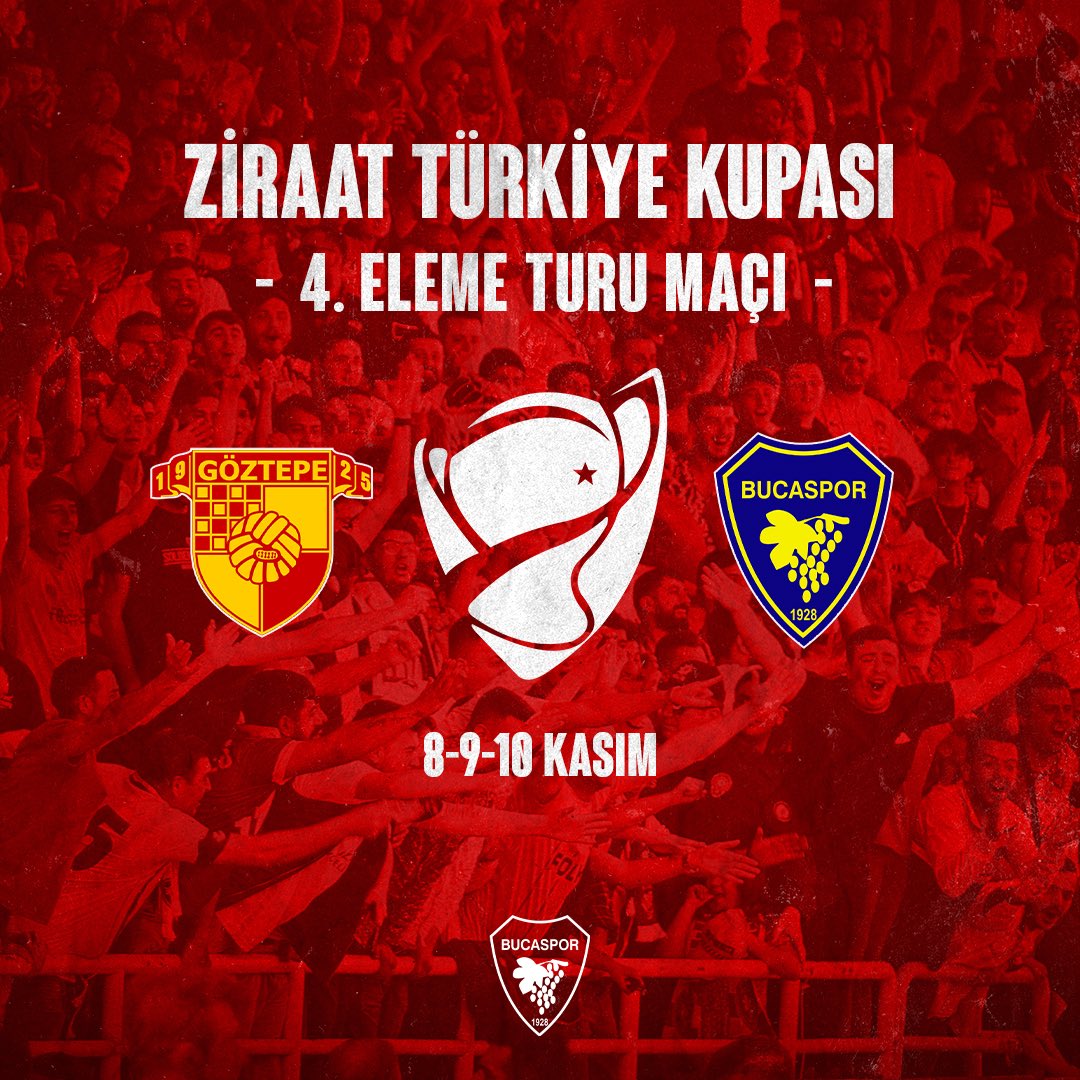 bucaspor_1928's tweet photo. Ziraat Türkiye Kupasında rakibimiz belli oldu!

Takımımız, kuraya seri başı olarak katılan TFF 1. Lig takımlarından Göztepe ile eşleşti. 

Tek maç eleme sistemine göre maçımız 8-9-10 Kasım tarihleri arasında oynanacaktır. https://t.co/oABgyuWqdA