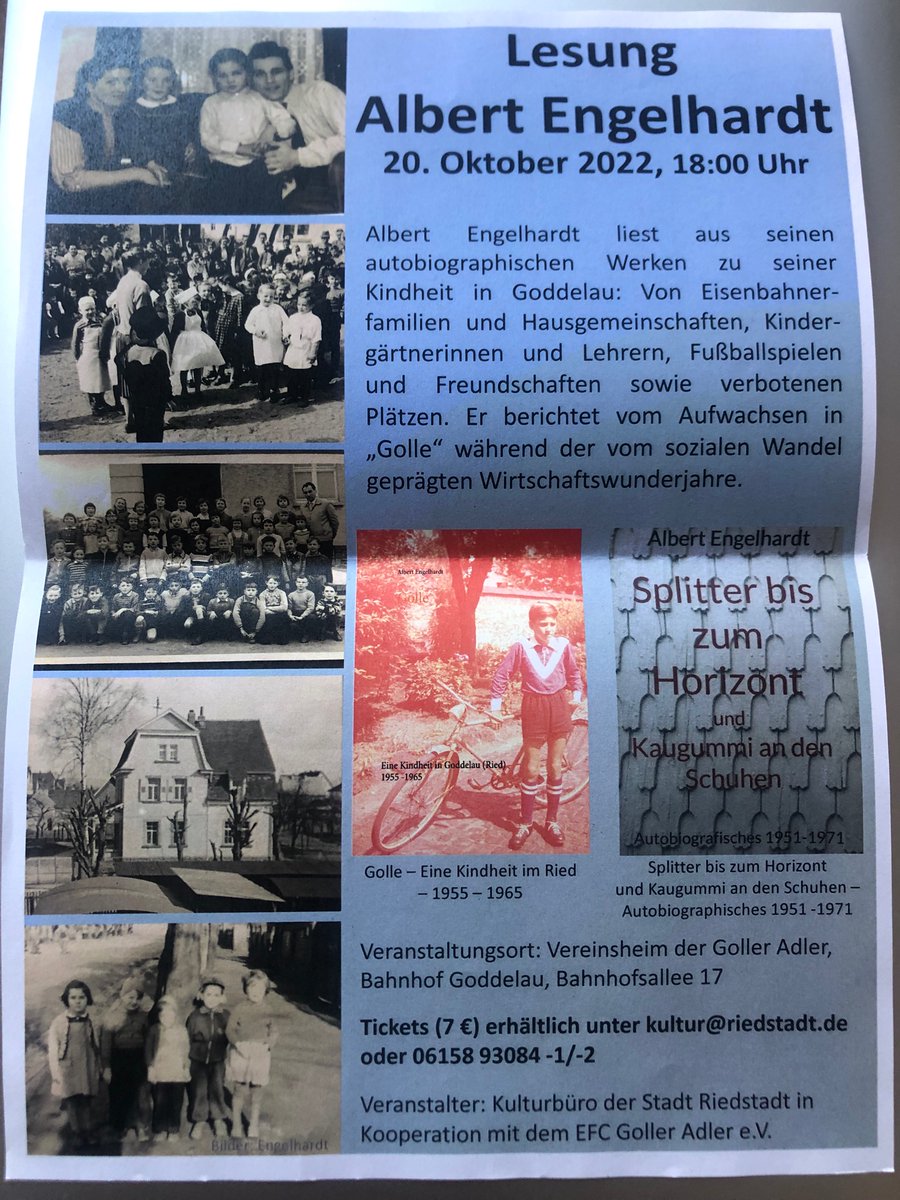 ae_engelhardt's tweet photo. Toller Abend. Dank an das Kulturreferat der Stadt #Riedstadt, den #EFC #GollerAdler und die zahlreichen BesucherInnen. Schön, interessant und aufwühlend. https://t.co/1Ueu8BND0m