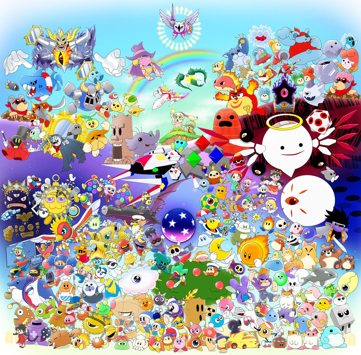 カービィ「#星のカービィ30周年を365日祝いたいチャレンジ当初は、なんか光って爆発したぞ」|ねいろん和やか30周年のイラスト