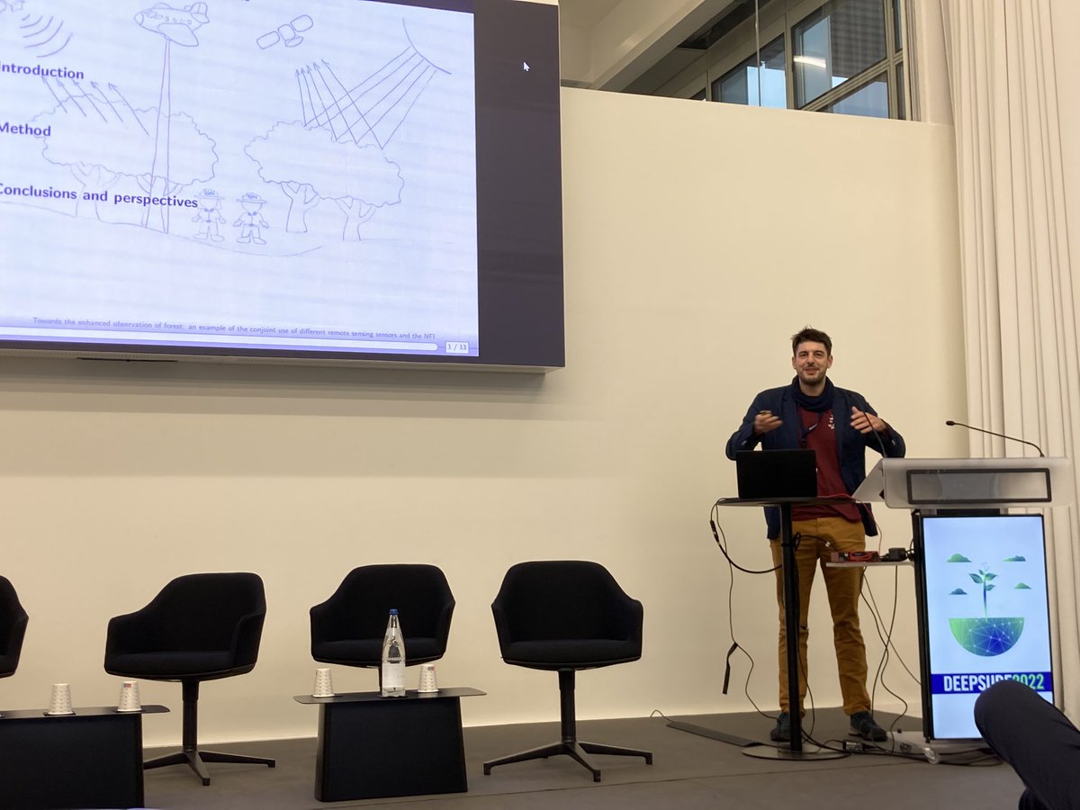 jdbontemps's tweet photo. Nikola Besic @ENSG_IGN #LIF showing @IMPACT_Deepsurf conf ways to make the most of emerging RS techno (@ISS_NASA Gedi) with footprints unaligned with #NFI ground grids to enhance forest inventory. Bravo Nikola and happy to see so fast an acclamation to lab project ! https://t.co/6MwEIZwPww