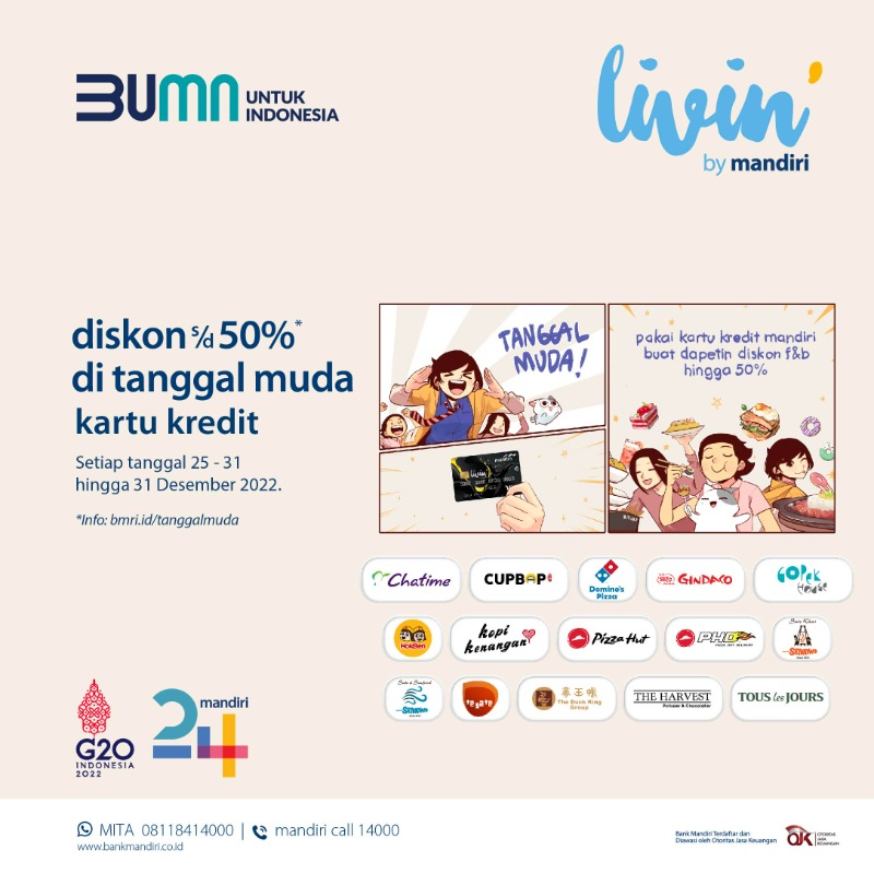 bankmandiri's tweet photo. Wujudkan wishlist kamu mumpung gajian

Berlaku setiap tanggal 25 - 31 hingga Desember 2022

Info selengkapnya https://t.co/hu8LANtK2g