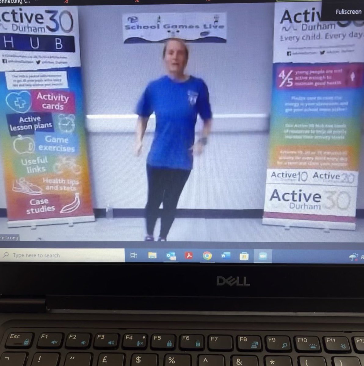 EduDurhamKateS's tweet photo. Awesome Virtual School Games event. Children &amp; staff across County Durham joining Leanne @lkhealthandwell on behalf of @Active30Durham, fascilitated by @cdsport with #schoolgames key priorities of SGOs &amp; partners; improving activity levels for all children. #Active30Durham https://t.co/S4qLJEMt5L