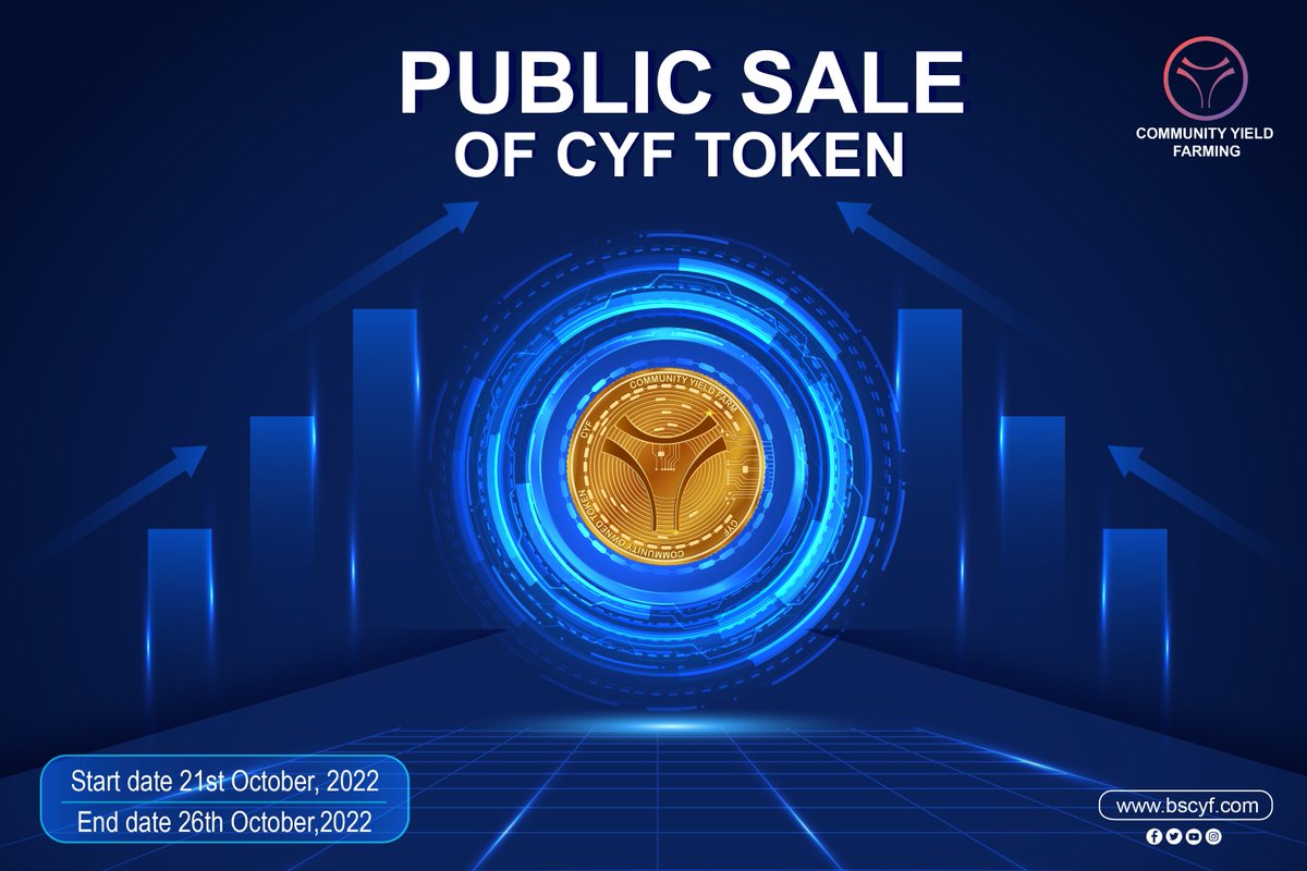 cyf_finance's tweet photo. CYF public sales starts today with a fully diluted market cap of $30,000,000 &amp; a starting value of $0.000005
All holders of presales will be allocated a volume of CYF in respect to the current market value today,you will get 3x value as promised!

Visit https://t.co/ANdusSkHpC https://t.co/asZMTxnkiA