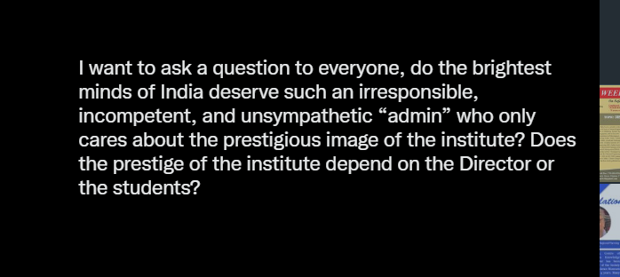 URSPIYA's tweet photo. #DictatorNotDirector
#ImageOverHumanity
#KgpUnderDictatorship
#KgpInDistress
#KgpWantAnswers
#ChangeTheChair
#AdministrationFailure
#IITkgp
#DirectorDownDown https://t.co/VdQJ4ZEnND