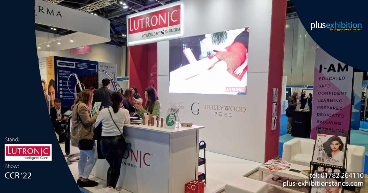 theplusgroupuk's tweet photo. We built an eye-catching stand for Seriderm at this year’s CCR show. A large LCD wall, combined with seating areas and a display area attracted lots of visitors. If you need help encouraging visitors to your next exhibit, call us on 01782 264110 or visit https://t.co/cKkdli94yj https://t.co/954RutwlEg