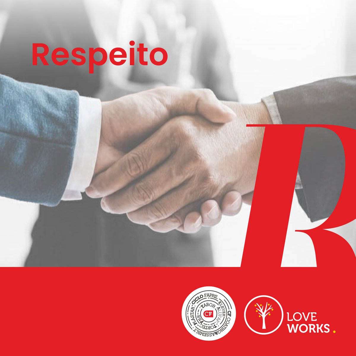 CicloFapril's tweet photo. 𝗥 𝗘 𝗦 𝗣 𝗘 𝗜 𝗧 𝗢
Ter consideração por
todos os colaboradores,
parceiros e meio ambiente,
em toda a nossa atuação 🤝💓

#cfgroup #metalworks #loveworks
#VALORES #values
#dinamismo #respeito https://t.co/c9GbXpoY21