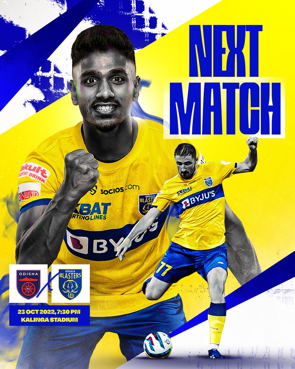 KeralaBlasters's tweet photo. അടുത്ത പോരാട്ടം കലിംഗയിൽ ⚔️⚽

Our first away fixture of the season is up next 🙌🏻

#OFCKBFC #ഒന്നായിപോരാടാം #KBFC #KeralaBlasters https://t.co/NEPG82Byzt