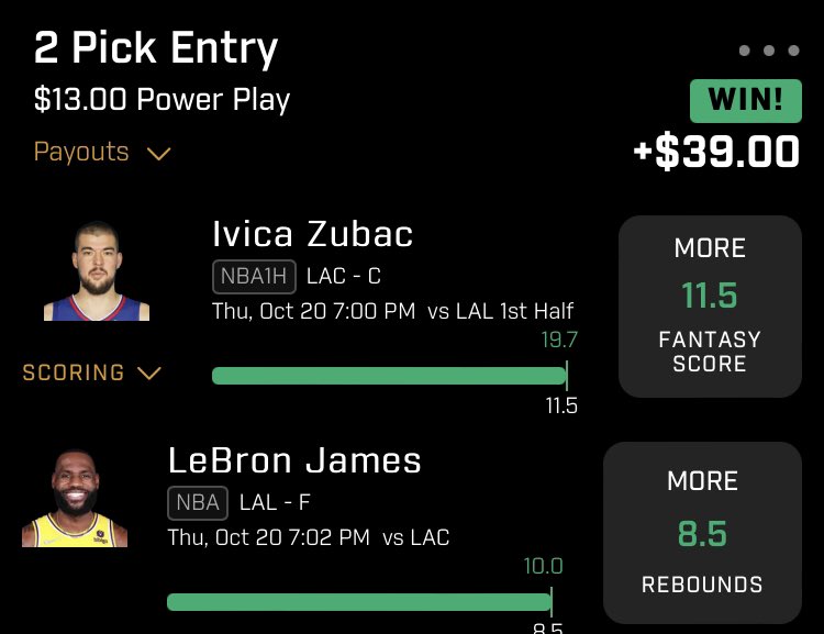 Ja2oa05's tweet photo. Even when we play light we hitting, all sports we got it covered 😉 If you ain’t here you missing out on all the fun! @Propulation_ #dfs #prizepicks #underdogfantasy https://t.co/hZVggL6Yu1