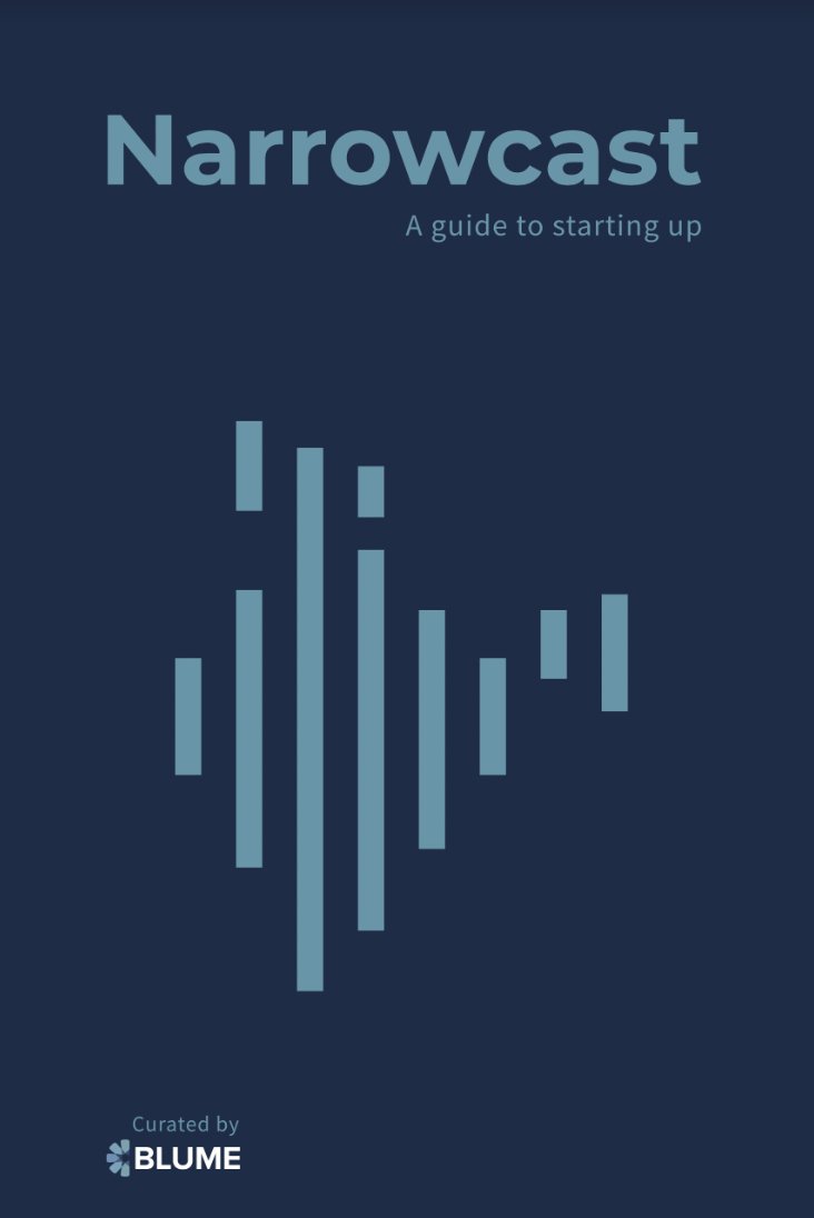 BlumeVentures's tweet image. 🥁 Blume&apos;s first book is on the shelves! We present to you Narrowcast: a curated collection of the favourite episodes of the top startup podcasters in the country from 2021.
Narrowcast is now on Amazon: shorturl.at/ijY25
Here&apos;s a peak into the collection👇🏼