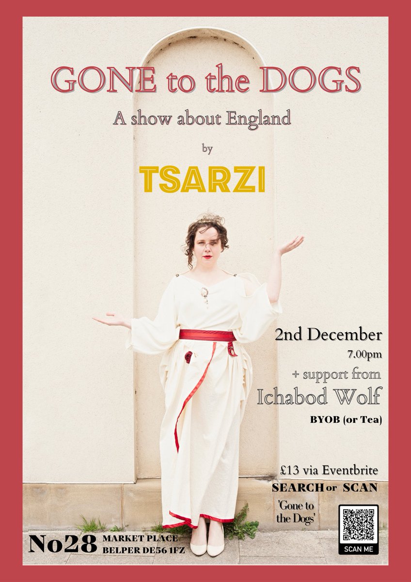 tsarzipan's tweet photo. 👑 In unrelated news, Gone to the Dogs - my show about a cracked nostalgia-fuelled empire-obsessed country channelled through the demented figure of a latter-day Britannia - is in Belper on 2nd December #gonetothedogs #norelation 
🎟️TKTS: https://t.co/B71s7RjcIZ https://t.co/bVTFhzDYcr