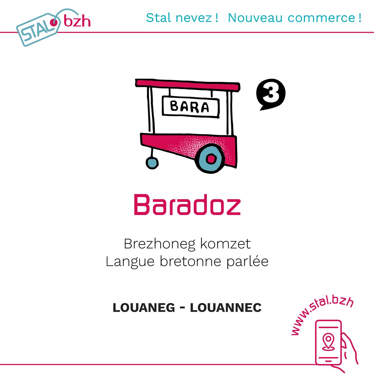 Degemeret hon eus kalz stalioù nevez war stal.bzh e miz Here 🏬 Nous avons accueilli beaucoup de nouvelles entreprises sur stal.bzh au mois d'octobre🤩 Donemat : Tavarn Memes'tra, @SperedProd Kylian Mousset, Baradoz, Magali Klecha, L'Amer d'Iroise