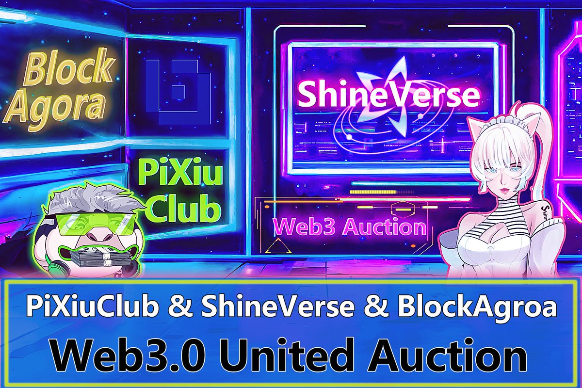 voidmetaverse's tweet photo. @pixiuclub &amp; @ShineVerse_J2E &amp; @blockagora_com 

🔨 Web3.0 United Auction🔨

❤️Take you deep into the Web3 world and experience  the Web3 events

⏰ 2022.10.30(Sun) 20:30 GMT+8

To know more information：https://t.co/uVwM6MkpiN

#NFTs #NFTCommuntiy #Auctions https://t.co/ORj4HwJCBn