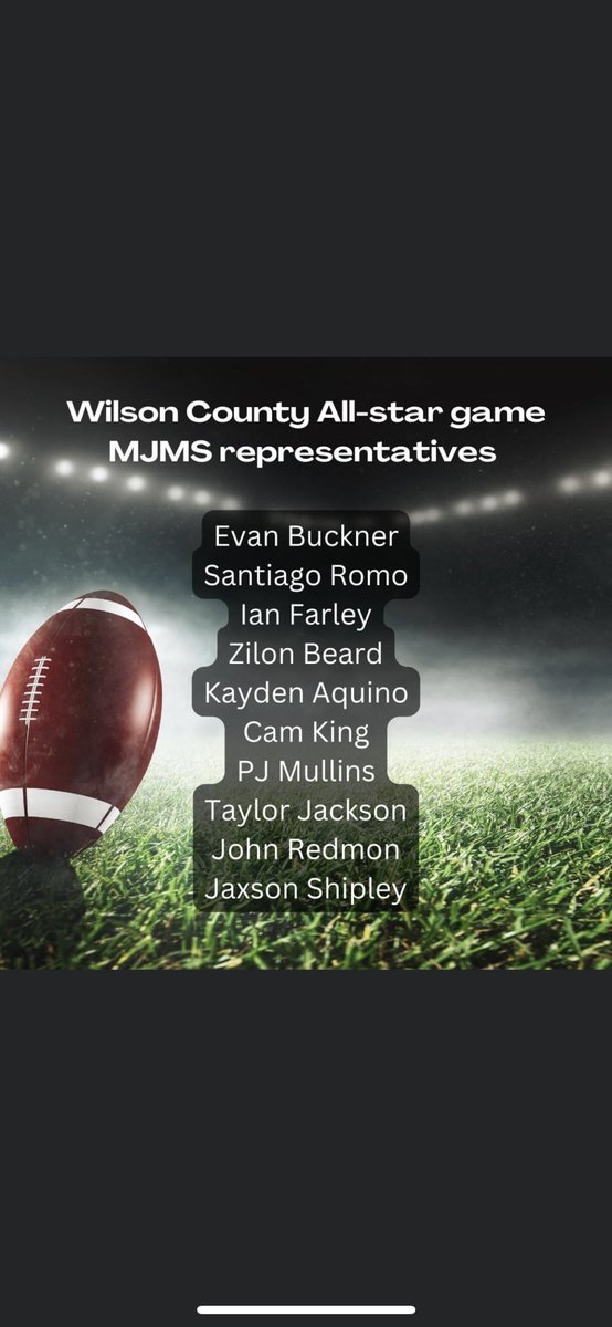 I was selected to play in the All-star game to represent MJMS. Can’t wait!!