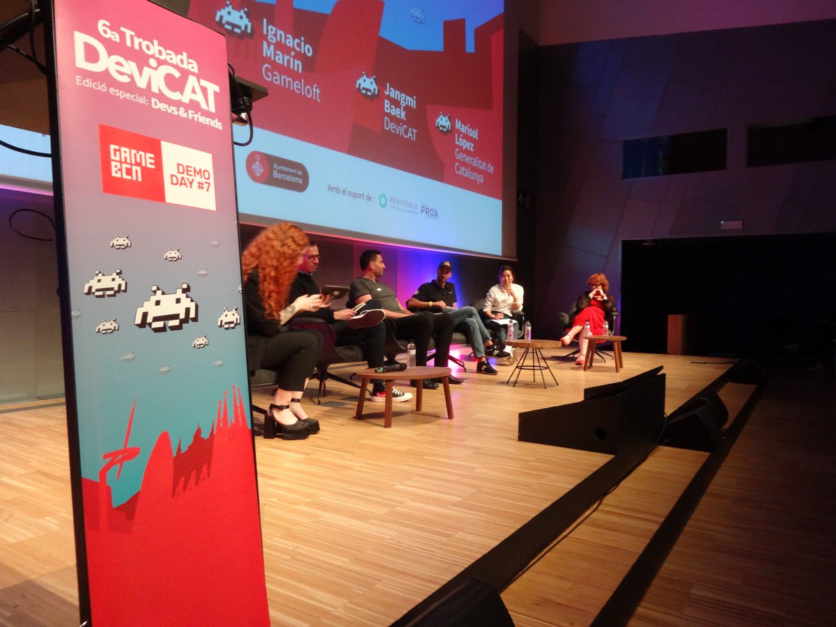 gamebcn's tweet photo. Thank you all for packing the 
@dissenyhub Auditorium in this edition of  #DevsandFriends with #GameBCNdemoday.
You made this a huge success! ❤️ https://t.co/RtrdeXyiOI