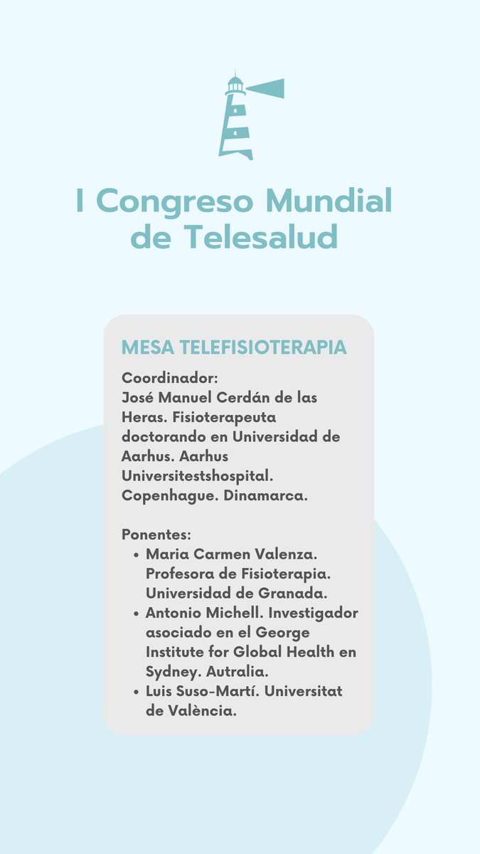 #congresotelesalud 🔴 en vivo:

▪️Mesa redonda de Telefisioterapia (online).