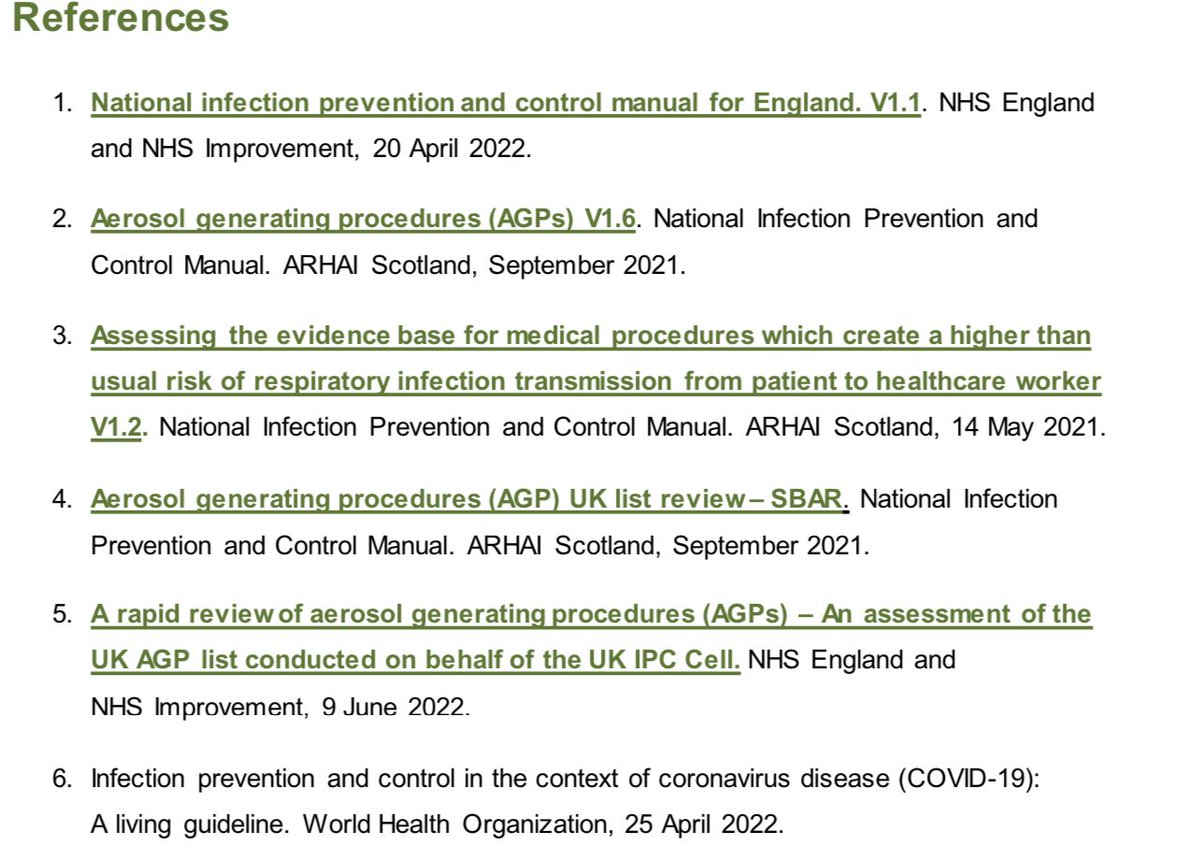 Tim Cook (@doctimcook) on Twitter photo Hugely disappointing that <a href="/NHSScotland/">Office of the Chief Executive NHSScotland</a> 10 Oct IPC manual nipcm.hps.scot.nhs.uk/media/2005/202…
despite referring to the <a href="/NHSEngland/">NHS England</a> 9 June AGP review england.nhs.uk/wp-content/upl…
Cites the 20 April @NHSE IPC manual & not the 8 June version england.nhs.uk/wp-content/upl…
Updating AGP list is overdue Hugely disappointing that <a href="/NHSScotland/">Office of the Chief Executive NHSScotland</a> 10 Oct IPC manual nipcm.hps.scot.nhs.uk/media/2005/202…
despite referring to the <a href="/NHSEngland/">NHS England</a> 9 June AGP review england.nhs.uk/wp-content/upl…
Cites the 20 April @NHSE IPC manual & not the 8 June version england.nhs.uk/wp-content/upl…
Updating AGP list is overdue