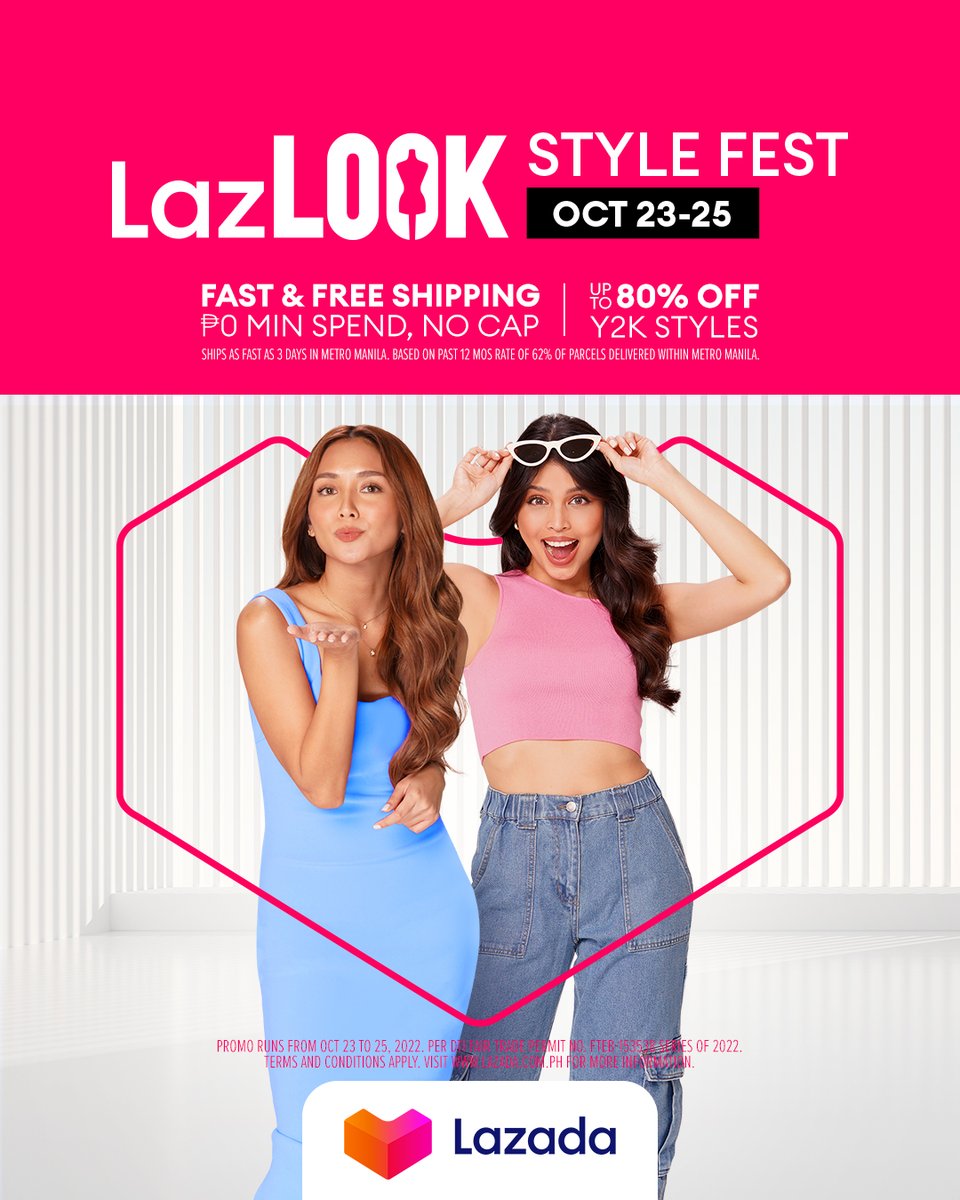 Ready for the comeback of the Y2K aesthetic? 👽

Enjoy up to 80% off on trendy and affordable fashion pieces at #LazLook Style Fest 👉 lzd.co/LazLook

What are you checking out at #LazadaPH from October 23-25? 💃