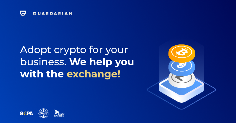 guardarian_com's tweet photo. Hey all! You’re accepting #crypto payments for your goods &amp; services? 

We help you exchange crypto profits for #fiat and vice-versa (up to €250k per transaction!)

🎯You get the lowest fees and simple #exchangeservice with invoices for comfortable bookkeeping! Join us🤝

#b2b