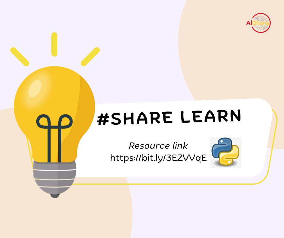 AIGhana1's tweet photo. “For the things we have to learn before we can do them, we learn by doing them.” - Aristotle.
End your week by learning something new. This book contains useful tips on python for Data Science enthusiasts.
Resource link: https://t.co/bbQULzZIRG
#sharelearn #aighana #ai https://t.co/oZP65yimuj
